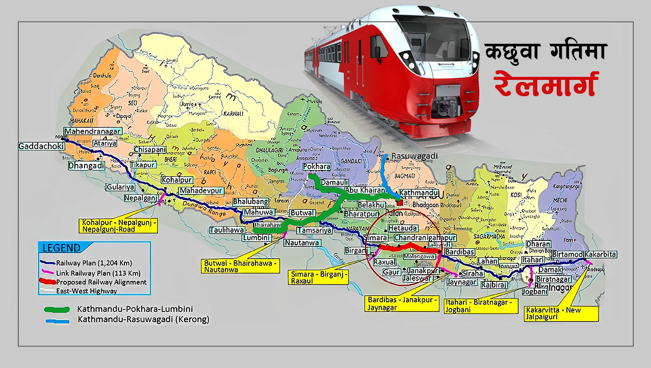 निकुञ्ज क्षेत्रबाहेक पूर्व–पश्चिम रेलमार्गको डिपिआर तयार